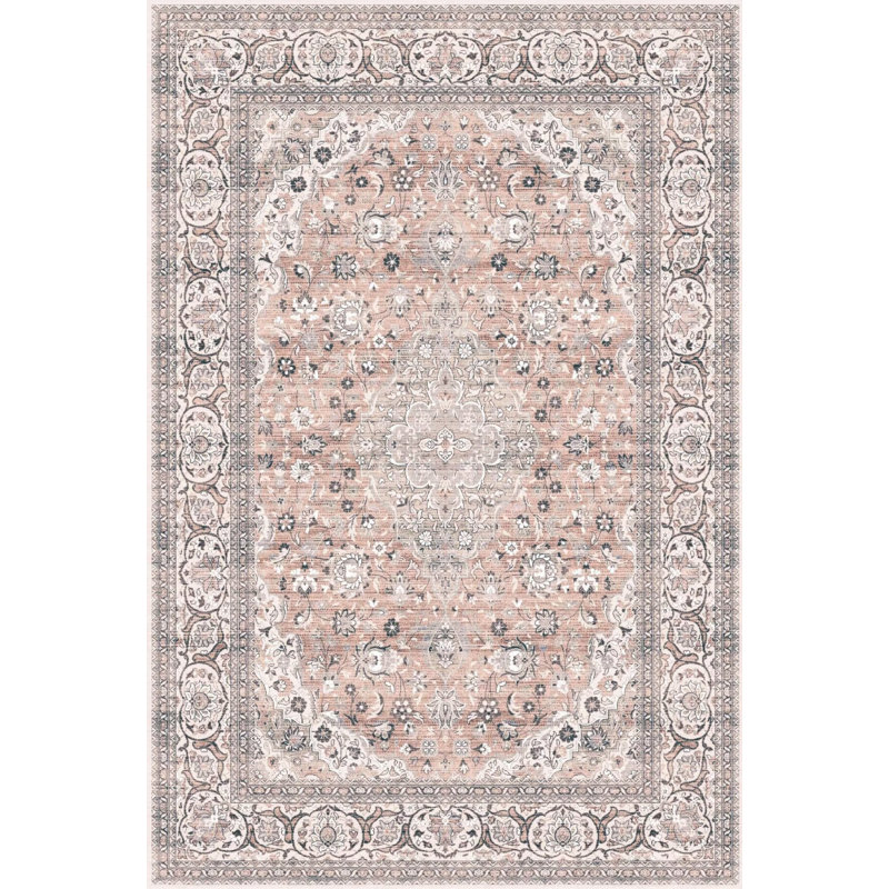 Ruchoma Washable Oriental Indoor Rug, Rectangle 4' x 6'