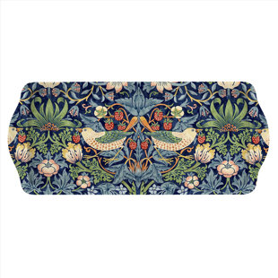 Pimpernel Strawberry Thief Red Melamine Sandwich Tray 15.1 X6.5"