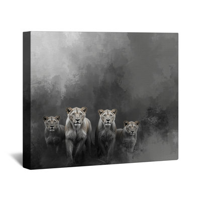 Toile tendue avec châssis Lions