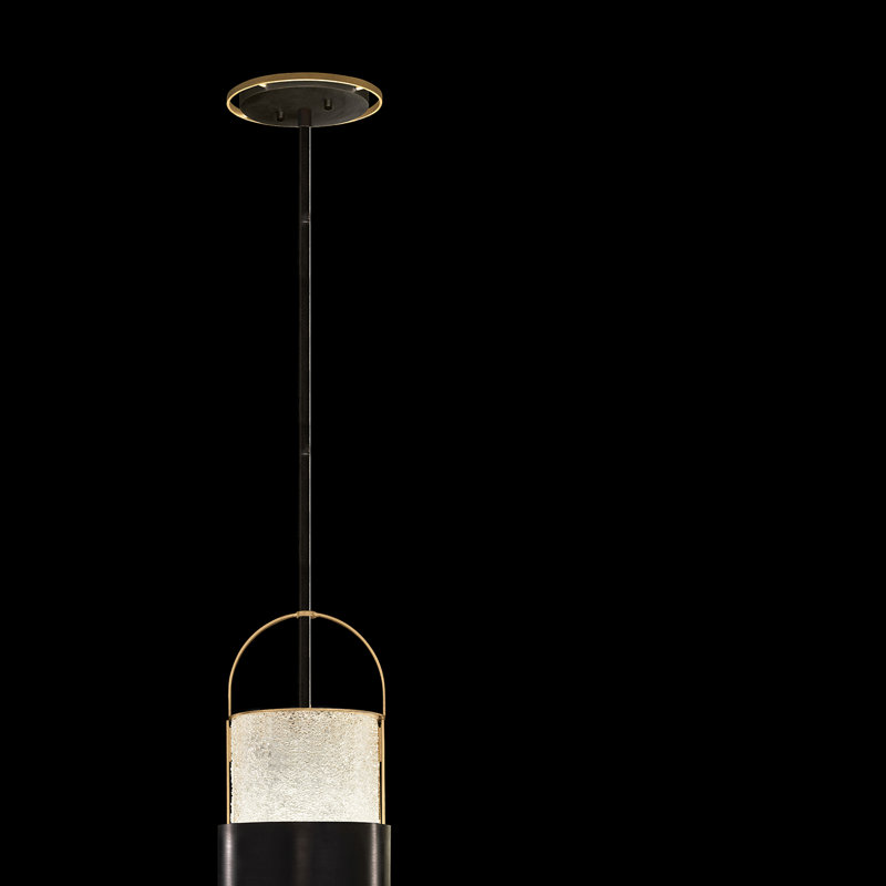 Luminaire suspendu rond BOND 8, Transparent, Noir / doré