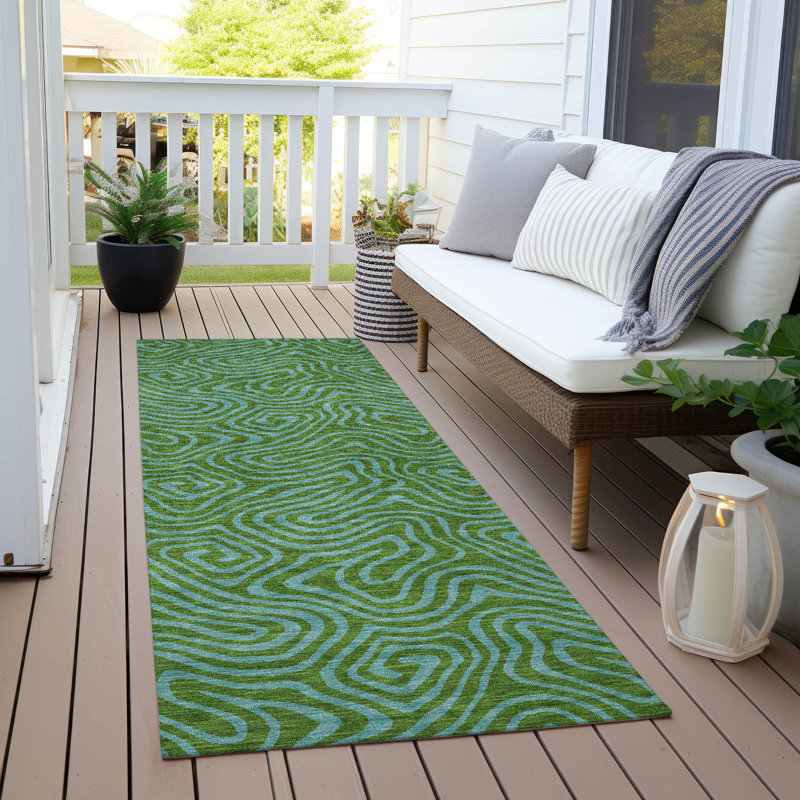  Machine Washable Indoor/Outdoor Chayden ACN1031 Brown Rug, Runner 2'3" x 7'6"