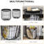 2 tables basses rondes avec panier en acier, plateaux amovibles, rangement dans le salon, noir, peu encombrant et polyvalent, tables de bout empilables pour l'enchantement, noir