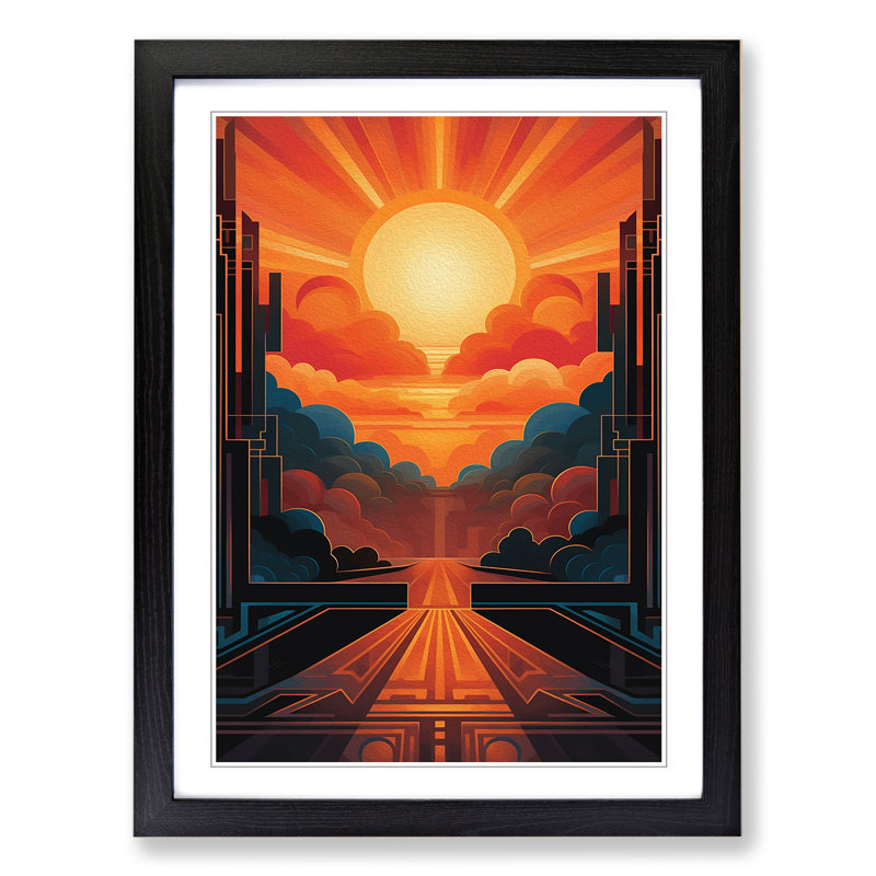 Single Picture Frame Print on Wood, Black Framed, 34cm H x 25cm W