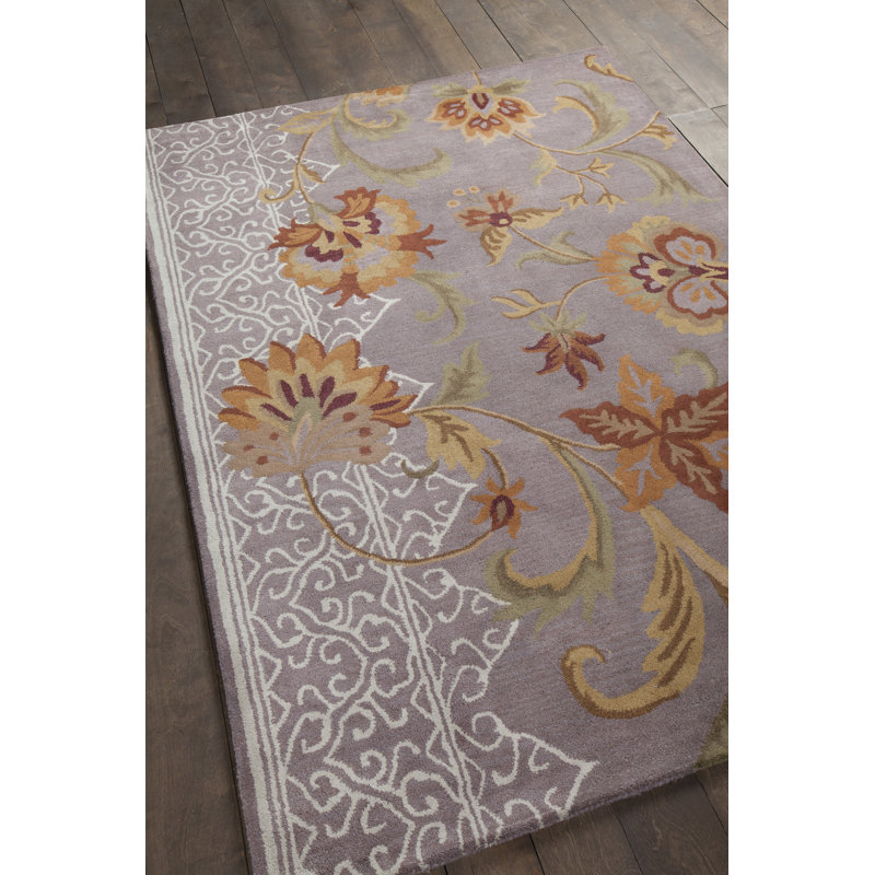 Tapis floral traditionnel multicolore en laine touffeté à la main Bartz, 9 pi x 13 pi