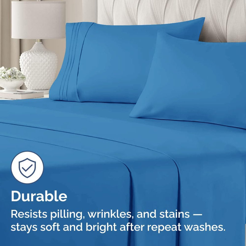 Microfiber Pillowcase Set of 2, Soft Double Brushed Pillow Covers, Breathable & Easy Care, Royal Blue, Queen