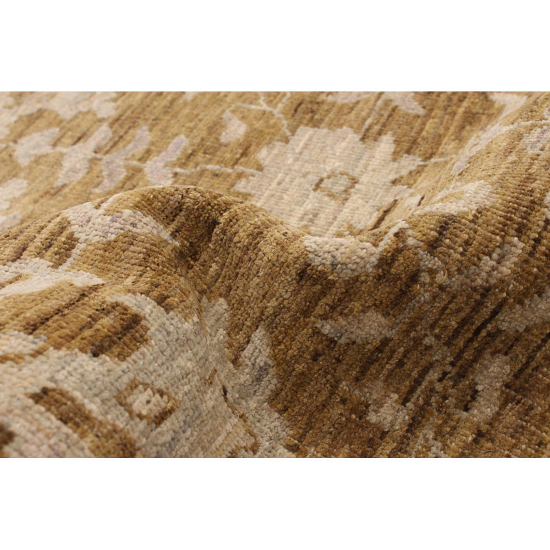 Tapis brun Peshawar Oushak 6 pi 2 po x 8 pi 8 po