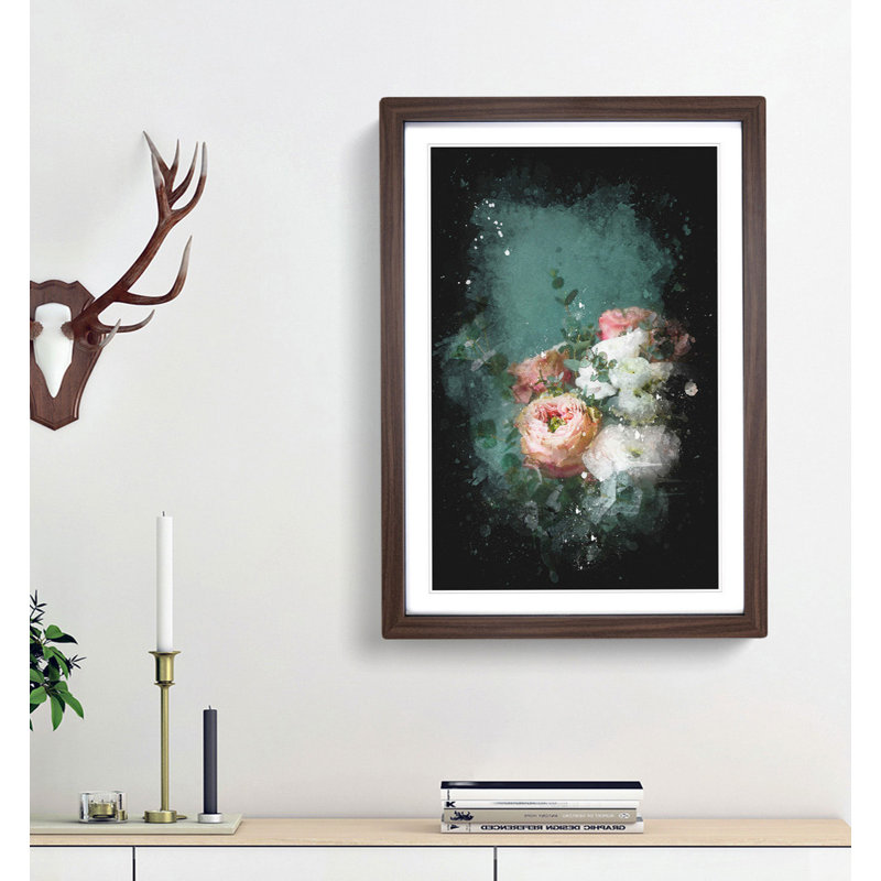 Bouquet of Flowers - Framed Print, 87cm H x 62cm W x 2cm D, Walnut Framed
