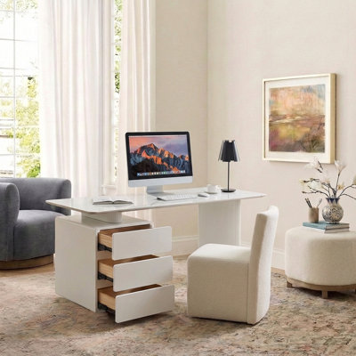 Bureau de direction 63 po avec plateau en pierre frittée 63 po Moden