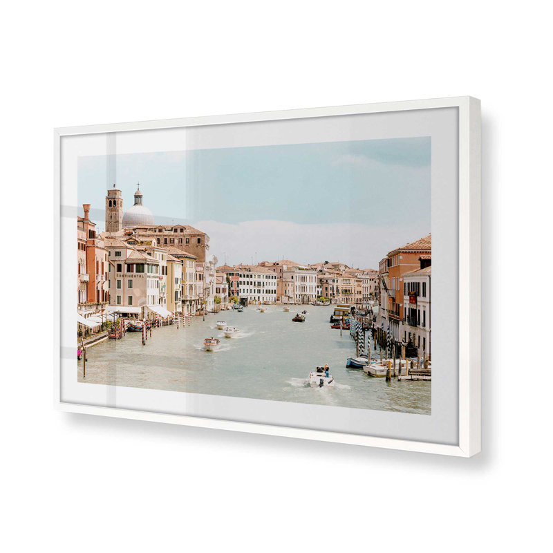 A Venetian Voyage Print, 9" H x 11" W x 1.25" D, Opaque White Framed