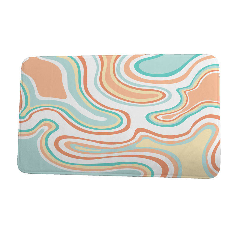 Non-Slip Bath Mat, 17" W x 24" L, Orange