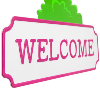 Décoration murale Flamingo Welcome