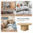 Canchola Modern 36"W Round Coffee Table with Veneer Finish and Sculptural 3-Leg Base-684278190