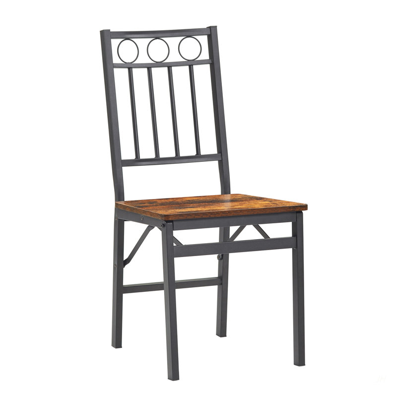 Chaise rétro pliante en métal et bois