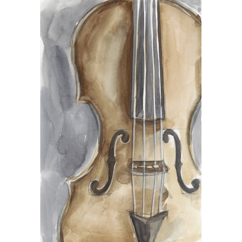 Étude d'instruments d'aquarelle IV, H 18 po x l 12 po x P 1,25 po