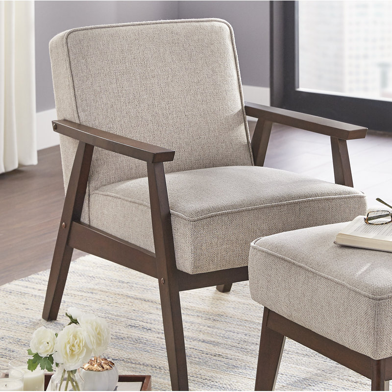 Berthiaume Upholstered Accent Chair, Gray Polyester