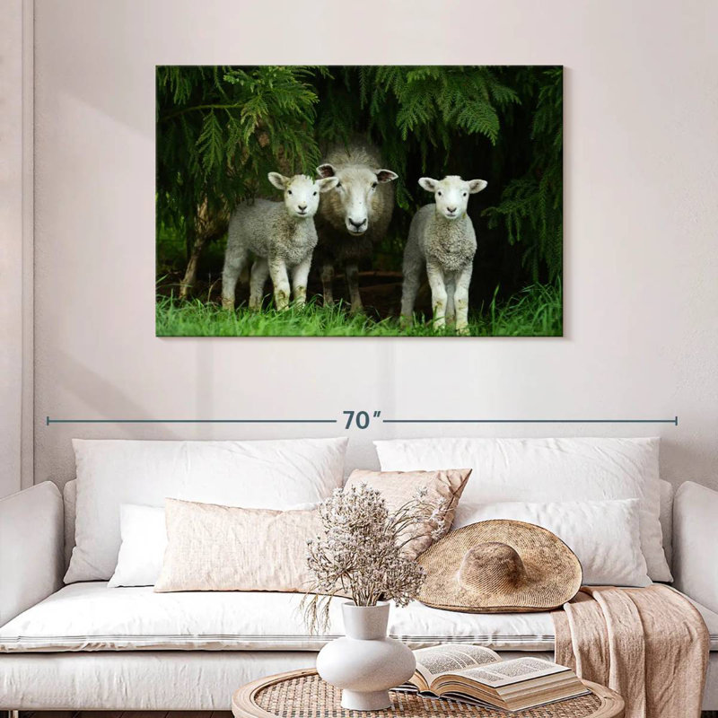 Sheep Family, 30" H x 45" W