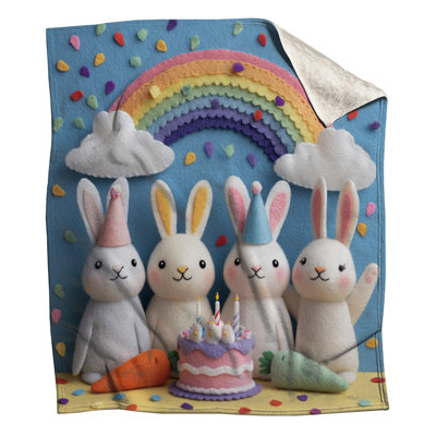 Felt Bunny Birthday Party Blankets