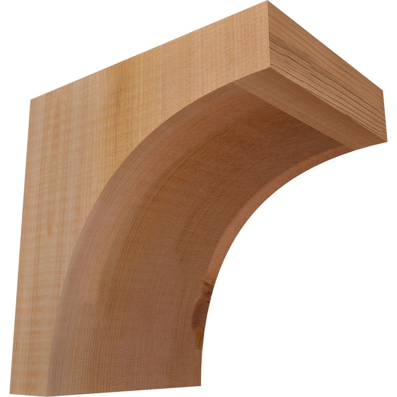 5 1/2"W x 8"D x 8"H Huntington Smooth Corbel, Western Red Cedar, 8" H x 5.5" W x 8" D, Smooth, Western Red Cedar