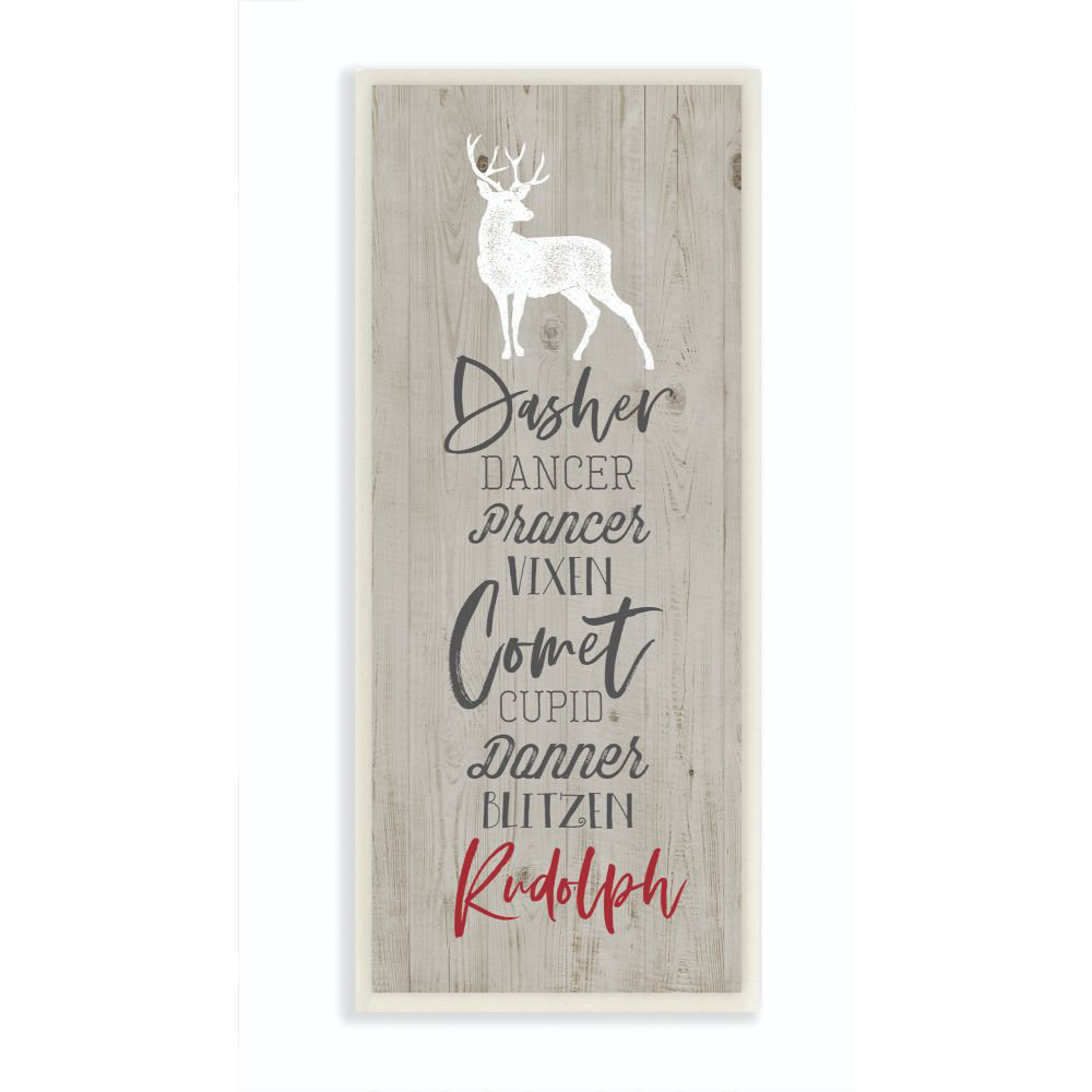 Santa Reindeer Names - Textual Art Print The Holiday Aisle® 