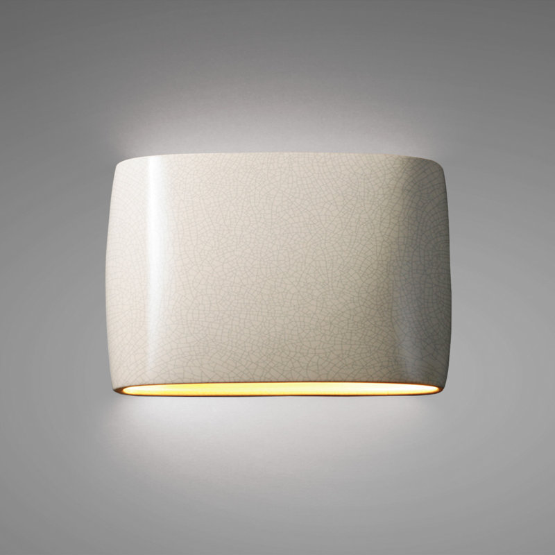 Henry Street Ceramic Flush Mounted Sconce, White Crackle