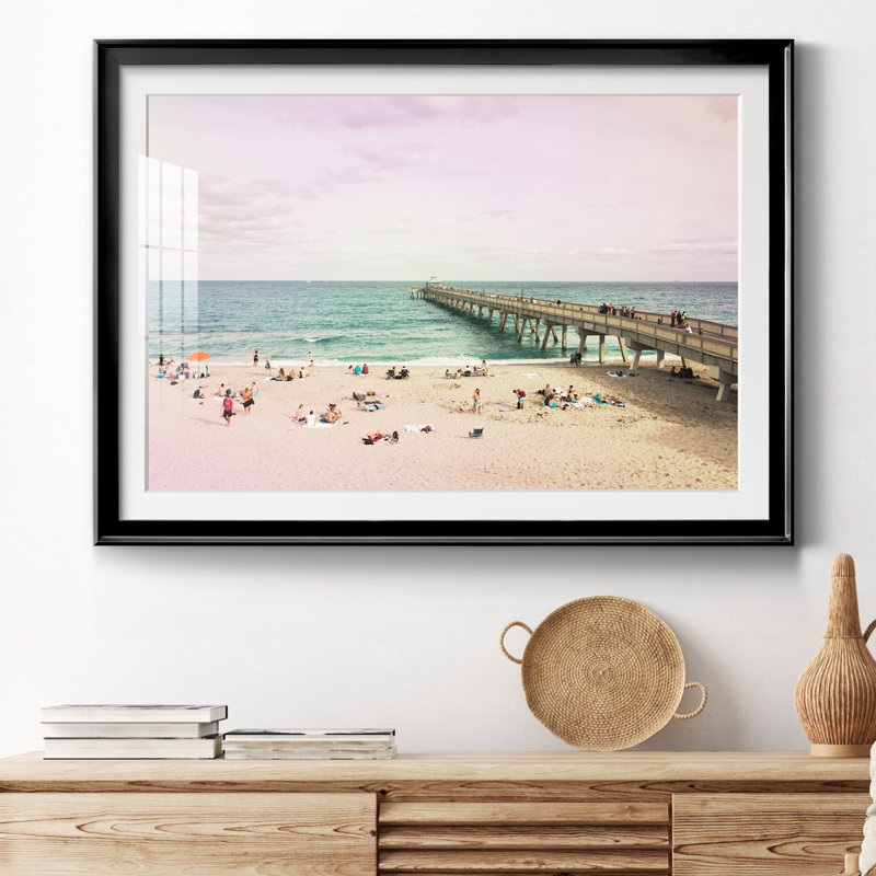 Deerfield Beach - Photographie avec cadre photo, Noir, H 22,5 po x l 30,5 po x P 1,5 po