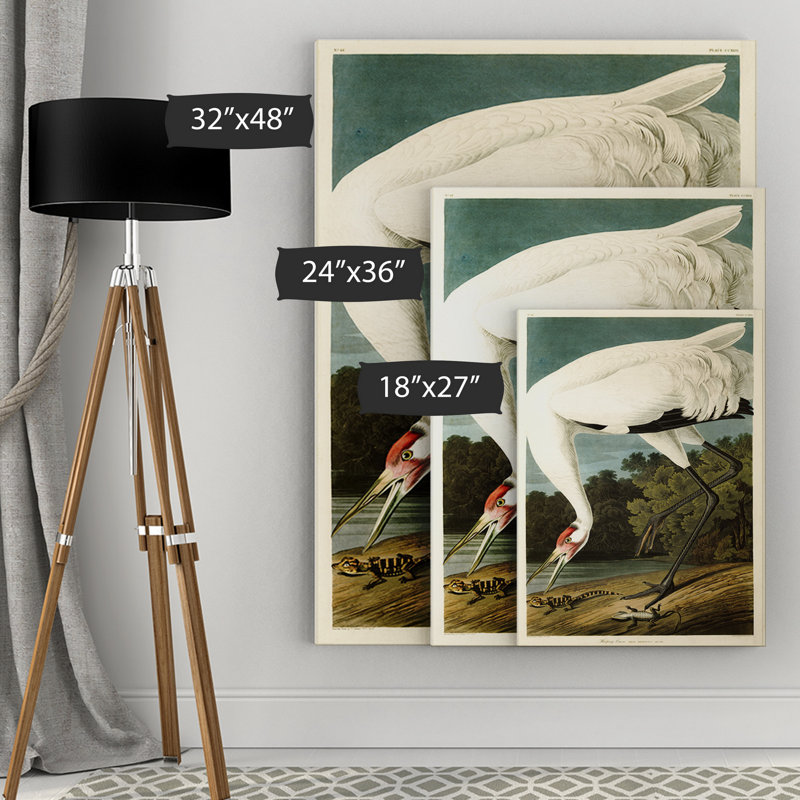 Ho Hoing Crane par John Audition - impression d'art graphique, H 32 po x l 48 po x P 1,5 po