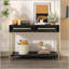 Table d'entrée, console avec deux tiroirs, table de couloir rétro avec un design géométrique saisissant pour l'entrée et le salon-668120965