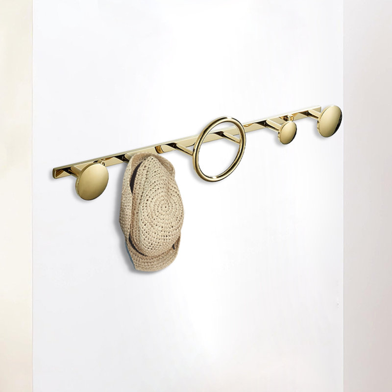 Wall Mounted Coat Rack Coat Hooks, Gold