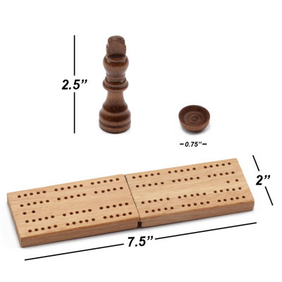 GSE 7-in-1 Wooden Board Game Set - Including Chess/Checkers/Backgammon/Dominoes/Cribbage Board/Playing Card/Poker Dice Game