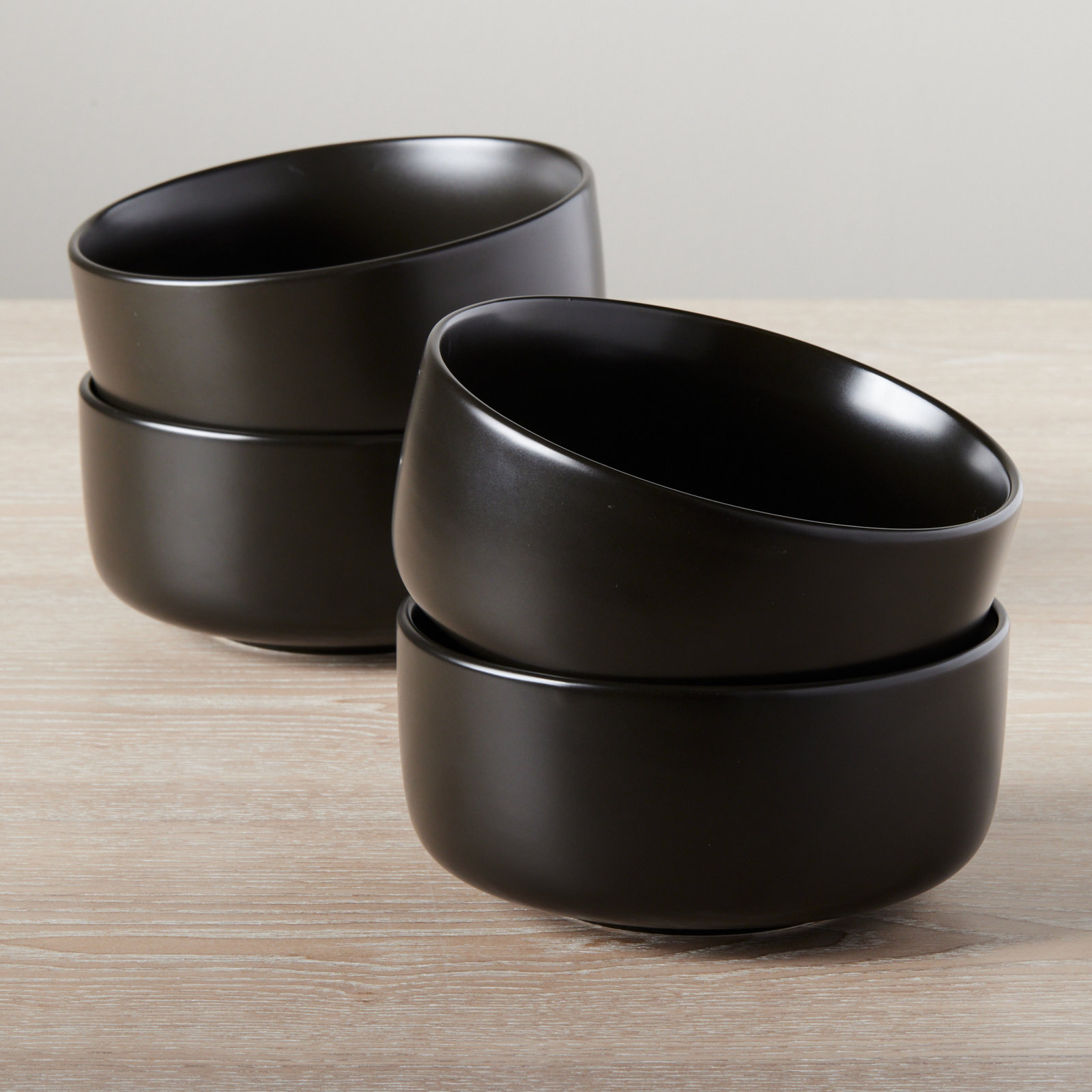 Malmesbury Straight Lip Stoneware Cereal Bowl, Black