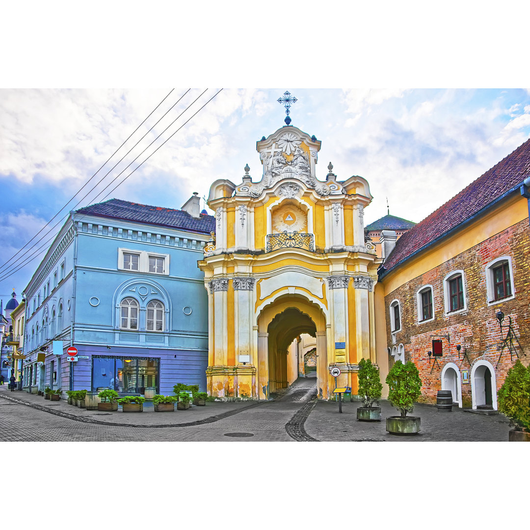 Basilian Monastery Gate In The Old Town Of Vilnius, Lithuania by Roman Babakin - Wrapped Canvas Print