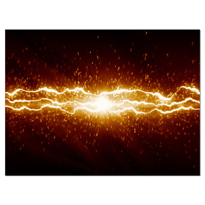 «Lightning on Dark Sky Contemporary» par Designart, reproduction d'art graphique sur toile