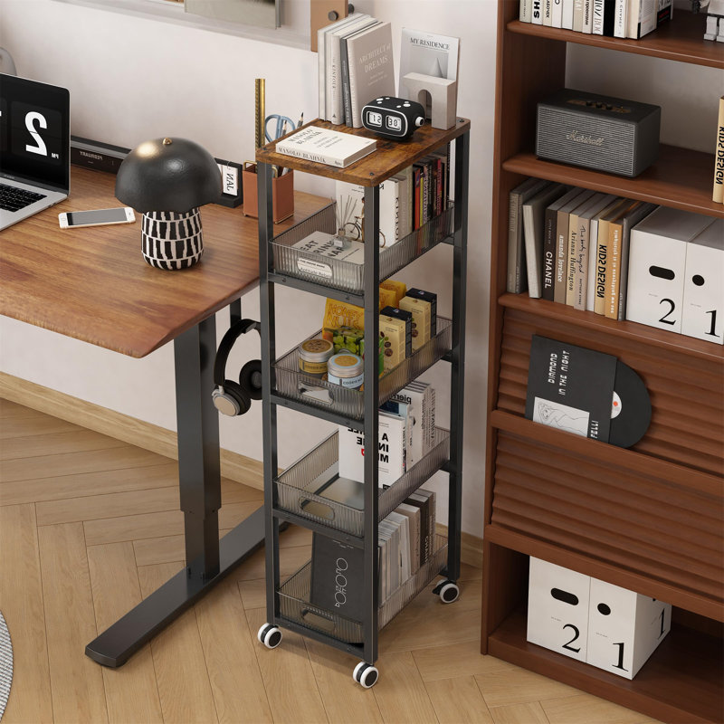 107cm H x 28cm W Storage Rack with Wheels