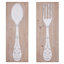 Ensemble de 2 décorations murales en bois sculpté avec fourchette et cuillère