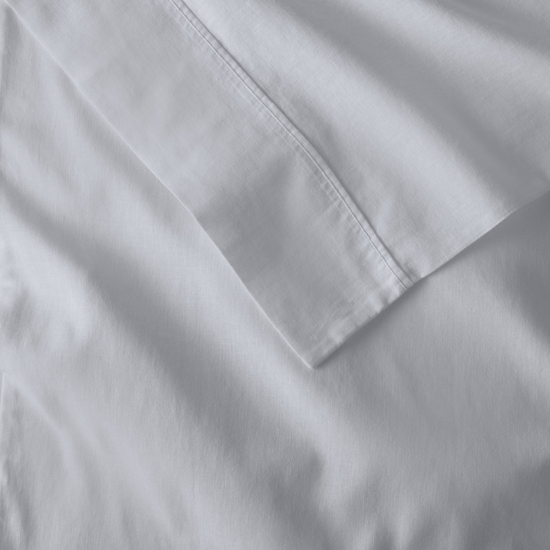 Jeffen Linen Blend Sheet Set, Stormy Blue, Queen Sheet Set + 1 Fitted Sheet + 2 Pillowcases