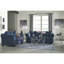 Salon moderne en microfibre et coussins bleu marine