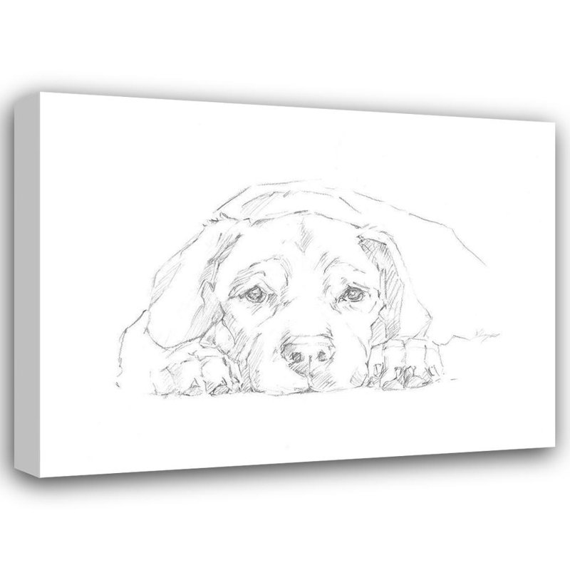 Toile tendue avec châssis Lark Manor ™ Harper, Ethan, Lazy Dog III, H 15 po x l 18 po