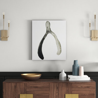 Symboles et objets Wishbone, encre, moderne et contemporain noir par Oliver Gal - impression sur toile