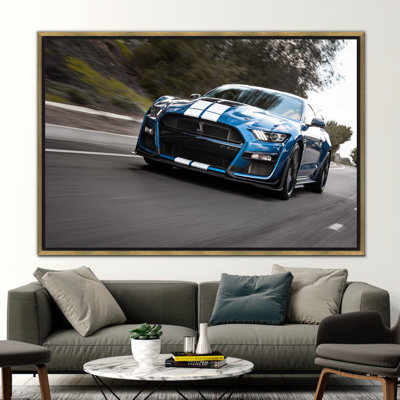 Car Photo Canvas Art, Blue Car Canvas Art, Ford Car Art, Mustang Lover Gift Canvas Art, Car Art, Ford Poster, Garage Art,