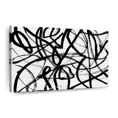 Abstrait noir et blanc sur toile