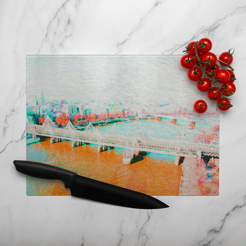 London Eye Veiw Glass Chopping Board
