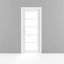 Quadro Frosted Glass Sliding Closet White Door with Installation Hardware Kit-50038302
