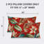 Ensemble de 2 housses de coussin lombaire intérieur / extérieur 12 po x 45 po hydrofuges et résistantes à la décoloration