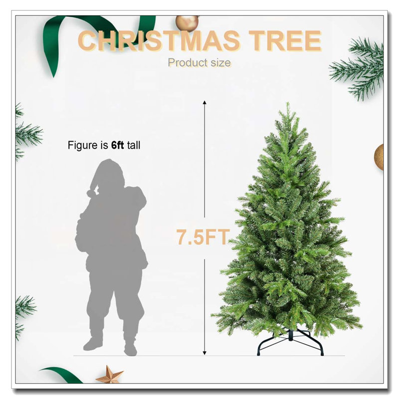 Arbre de Noël pleine forme 8 pi, Oui, H 8 pi