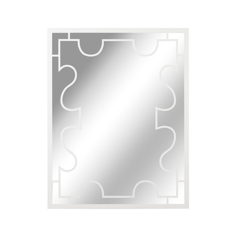 Vincennes Flat Metal Wall Mirror, Matte White