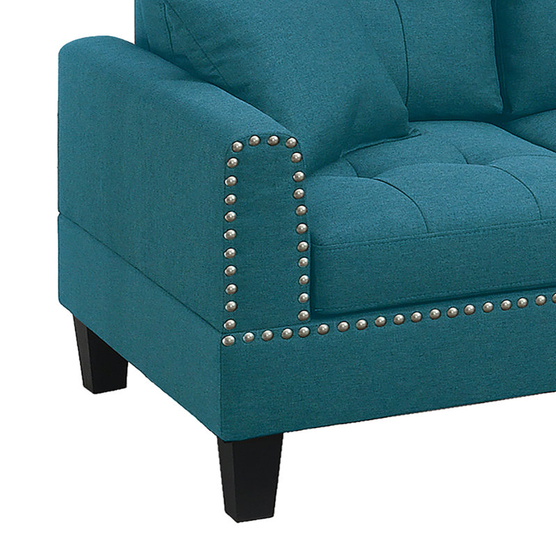 2-Piece Sectional Set, Azure Fabric
