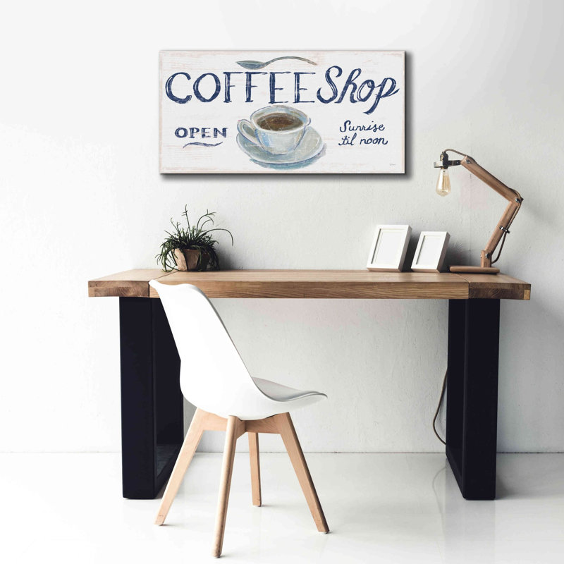 «White Barn Signs II Navy» par Sue Schlabach, estampe numérique sur toile, L 40 po x H 20 po
