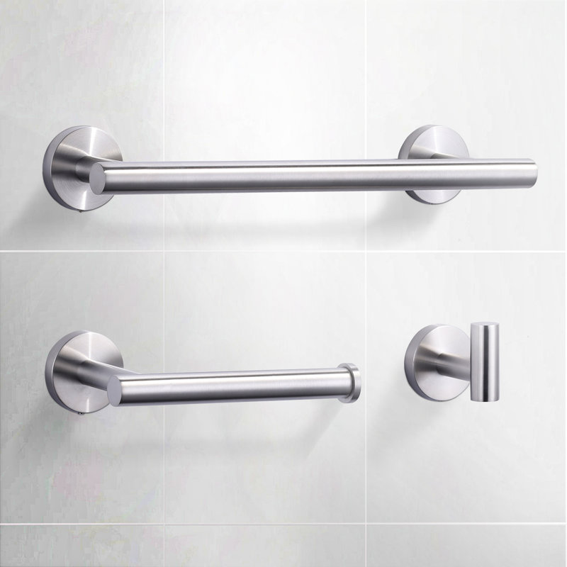 Barre à serviettes murale 13,39 po Bathroom, Nickel brossé