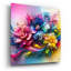  «Flower Paint Splash 3» par Rey Klimt, art mural en verre acrylique, 24 po x 24 po-1194065249