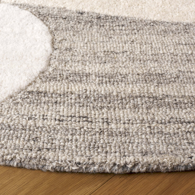 Lecresha Ebony Hand Tufted Wool Pile Rug, Round 6'